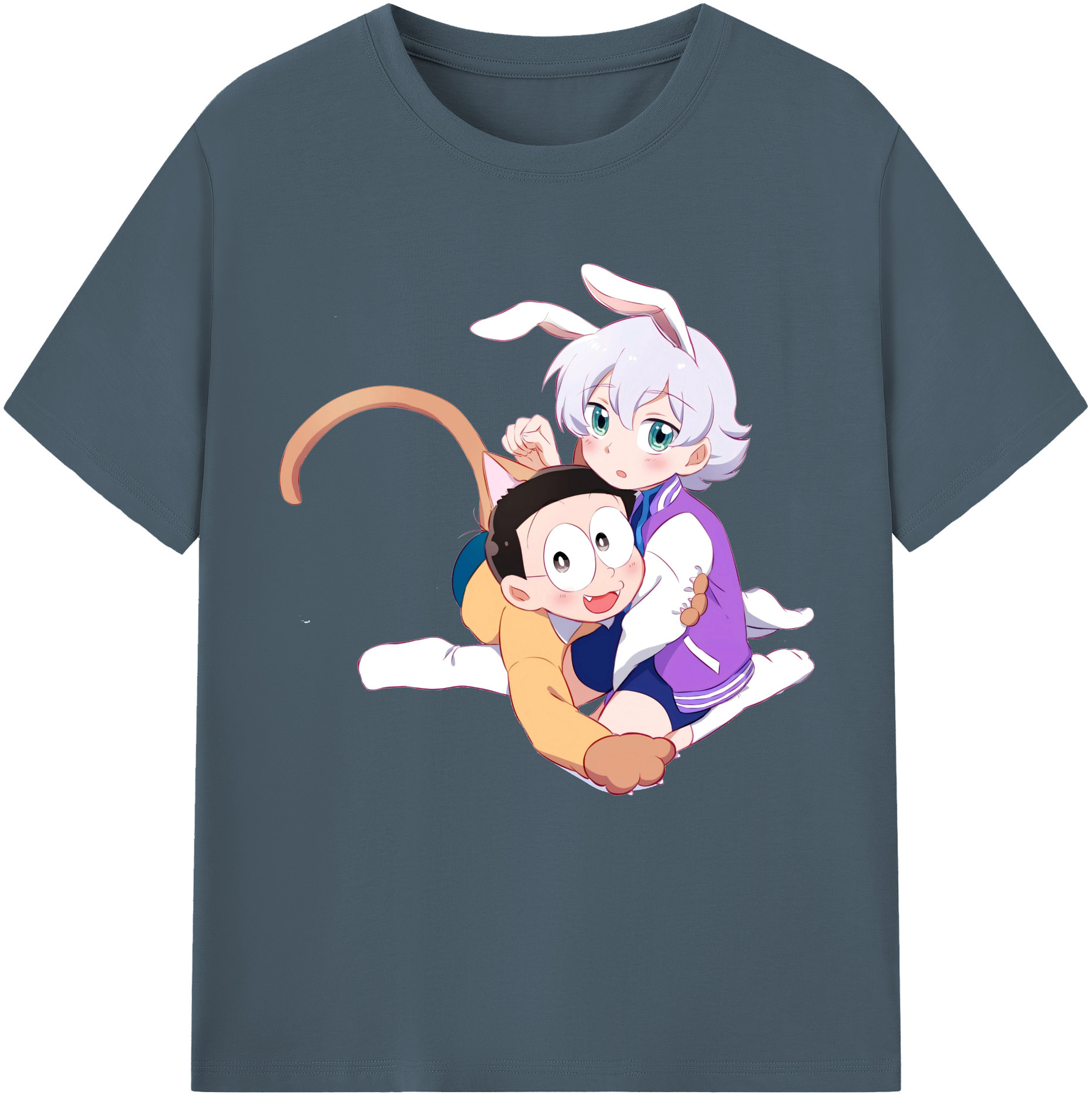 （画像用） ドラえもん 野比 のび太 Doraemon Nobita Nobi 綿100％半袖Tシャツ（フロントプリント）